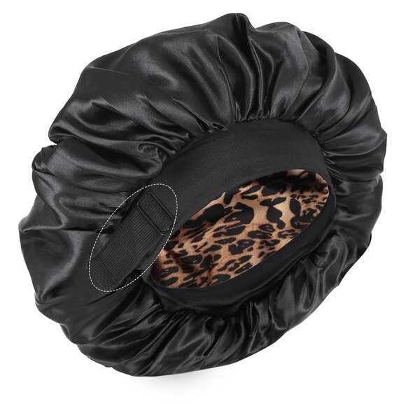 Silk Bonnet for Sleeping Double Layer Satin Bonnet Adjustable Bonnets for Black - Picture 1 of 6